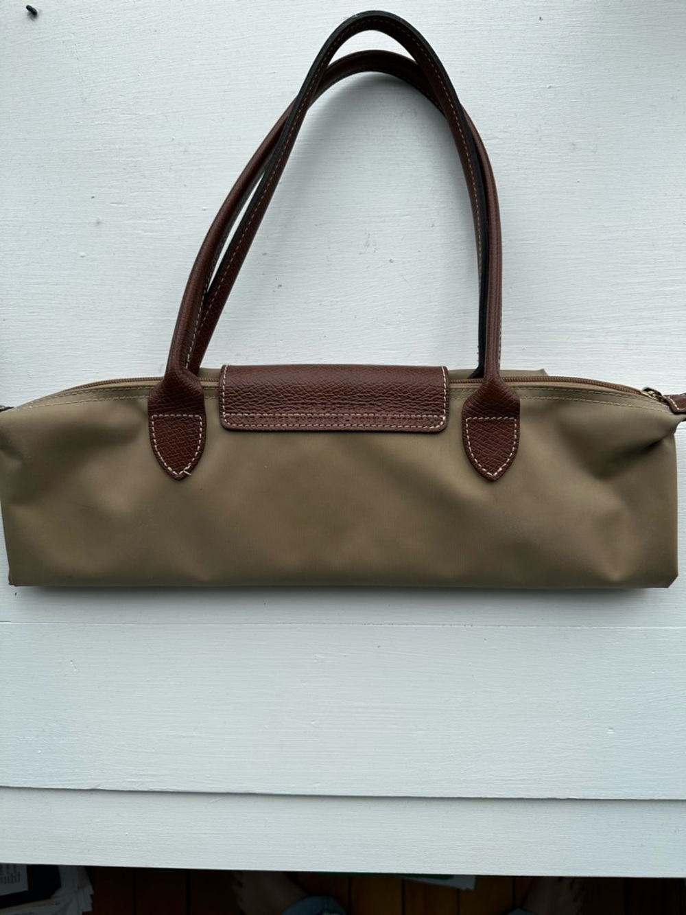 Longchamp Le Pliage S/M Nylon Shoulder Bag Tote with Brown Leather Trim - Picture 11 of 12